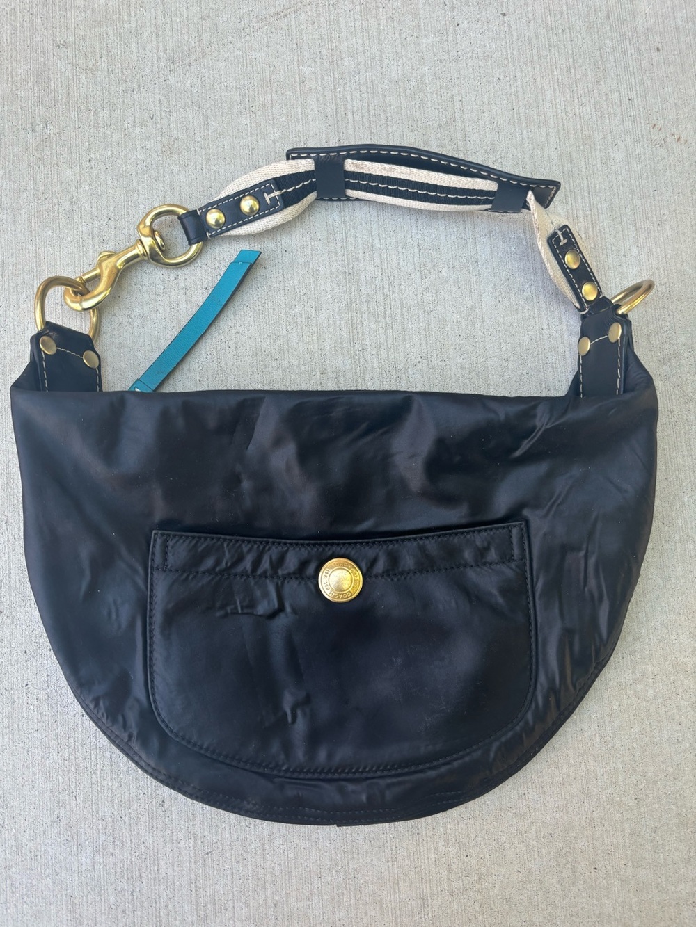 Black Coach Shoulder Hobo Bag with Gold Hardware